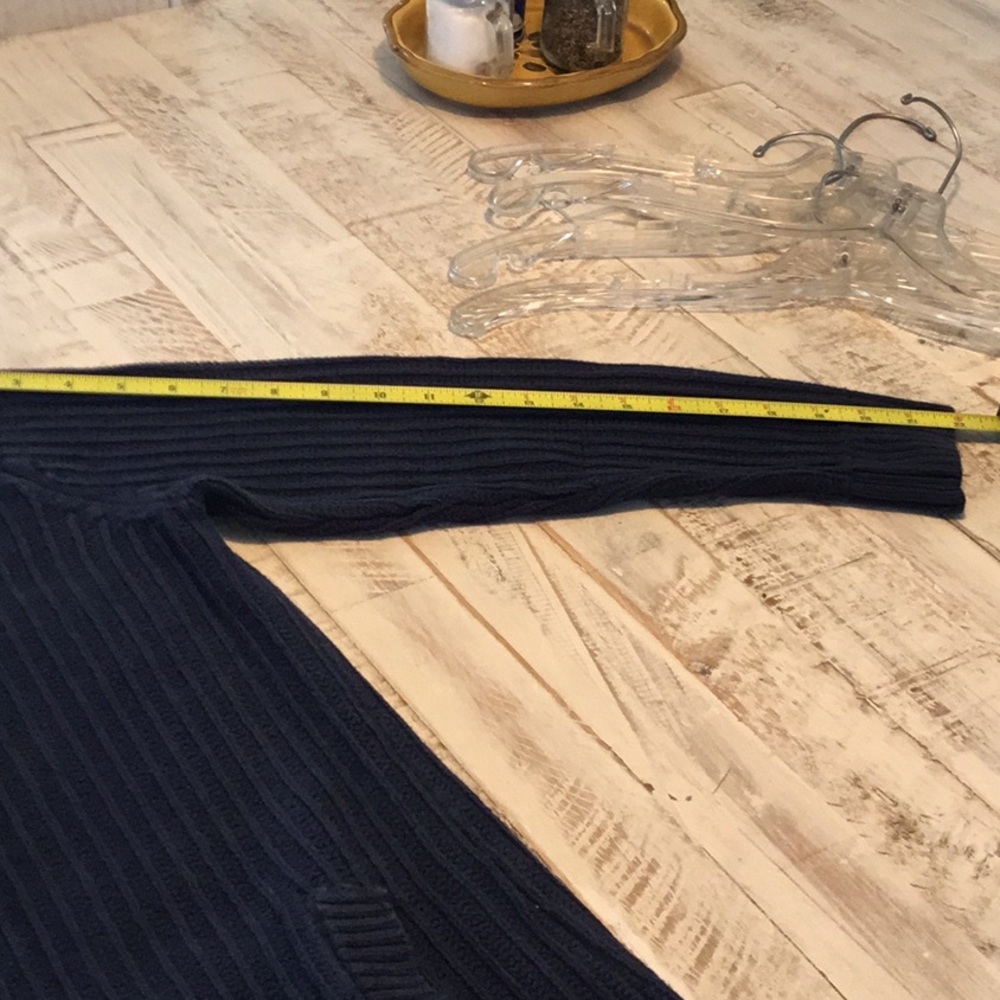 L.L. Bean Navy Ribbed Open-Front Cardigan - Picture 7 of 7